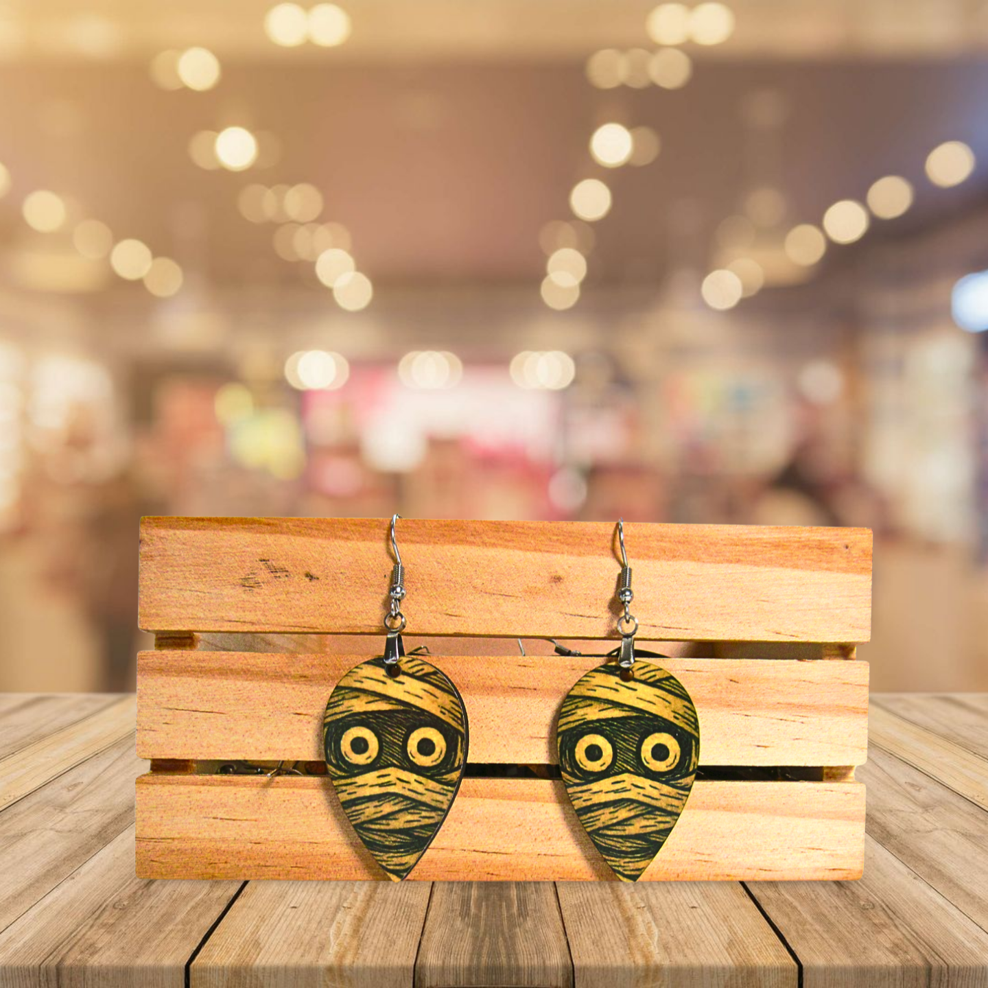 Reverse Teardrop Shaped Sublimated Earrings