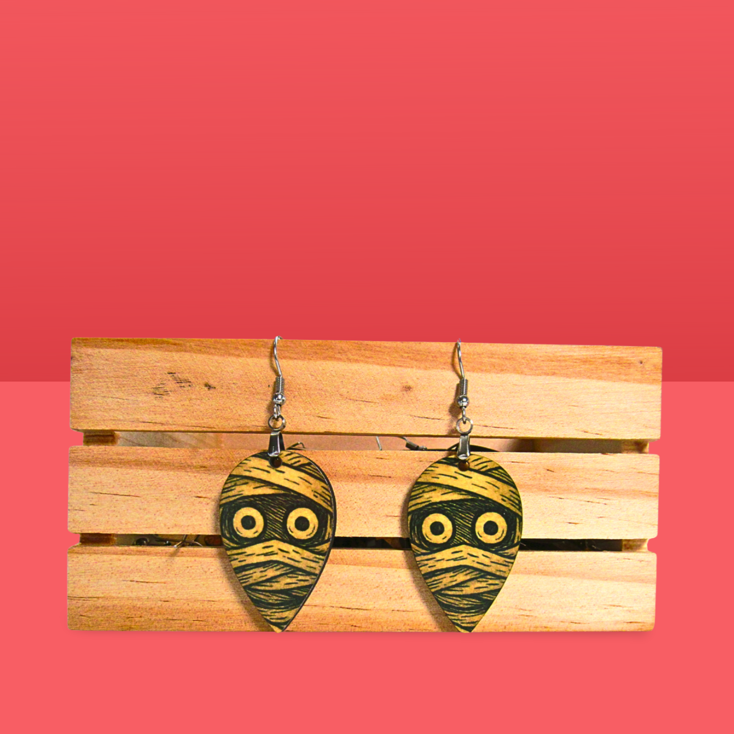 Reverse Teardrop Shaped Sublimated Earrings