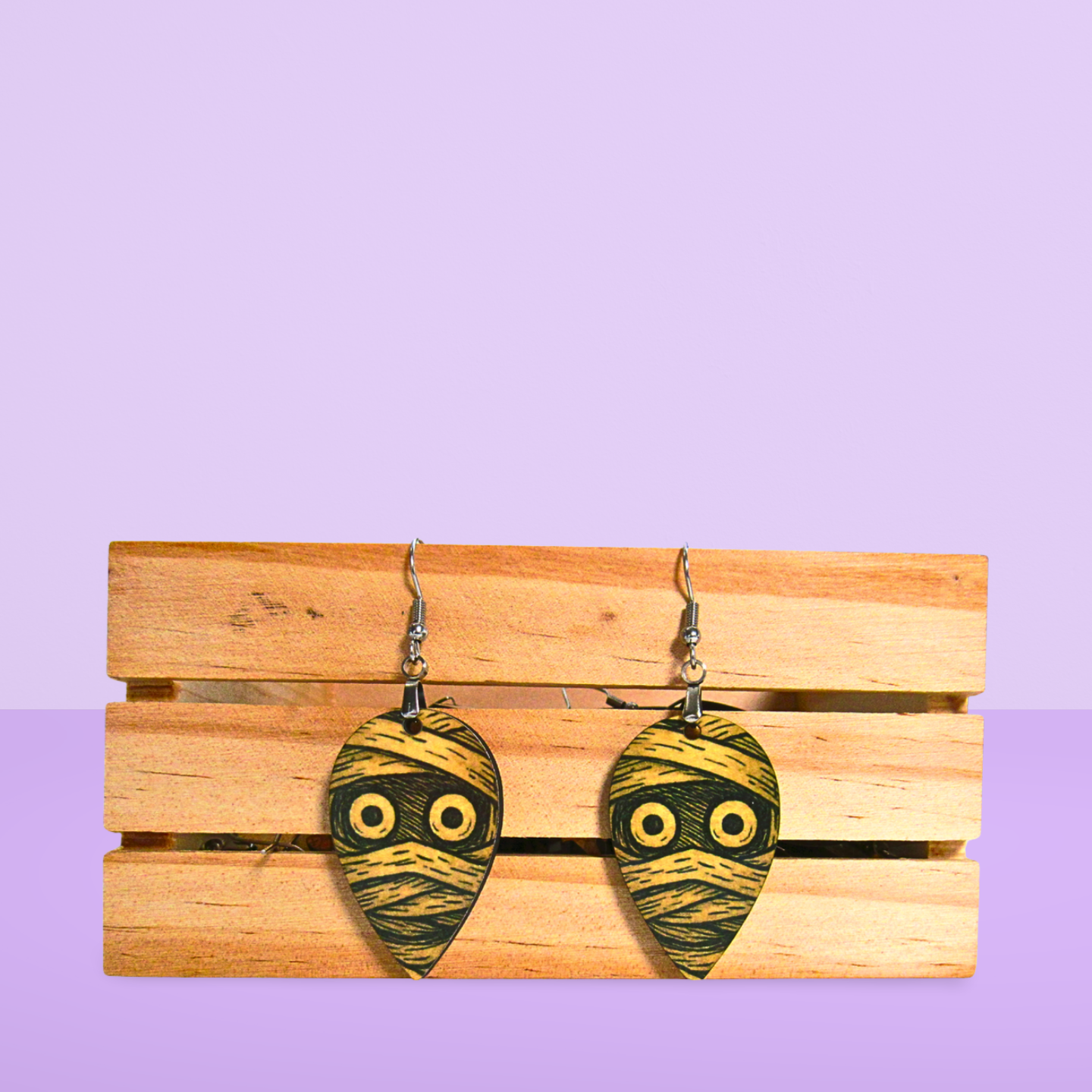 Reverse Teardrop Shaped Sublimated Earrings