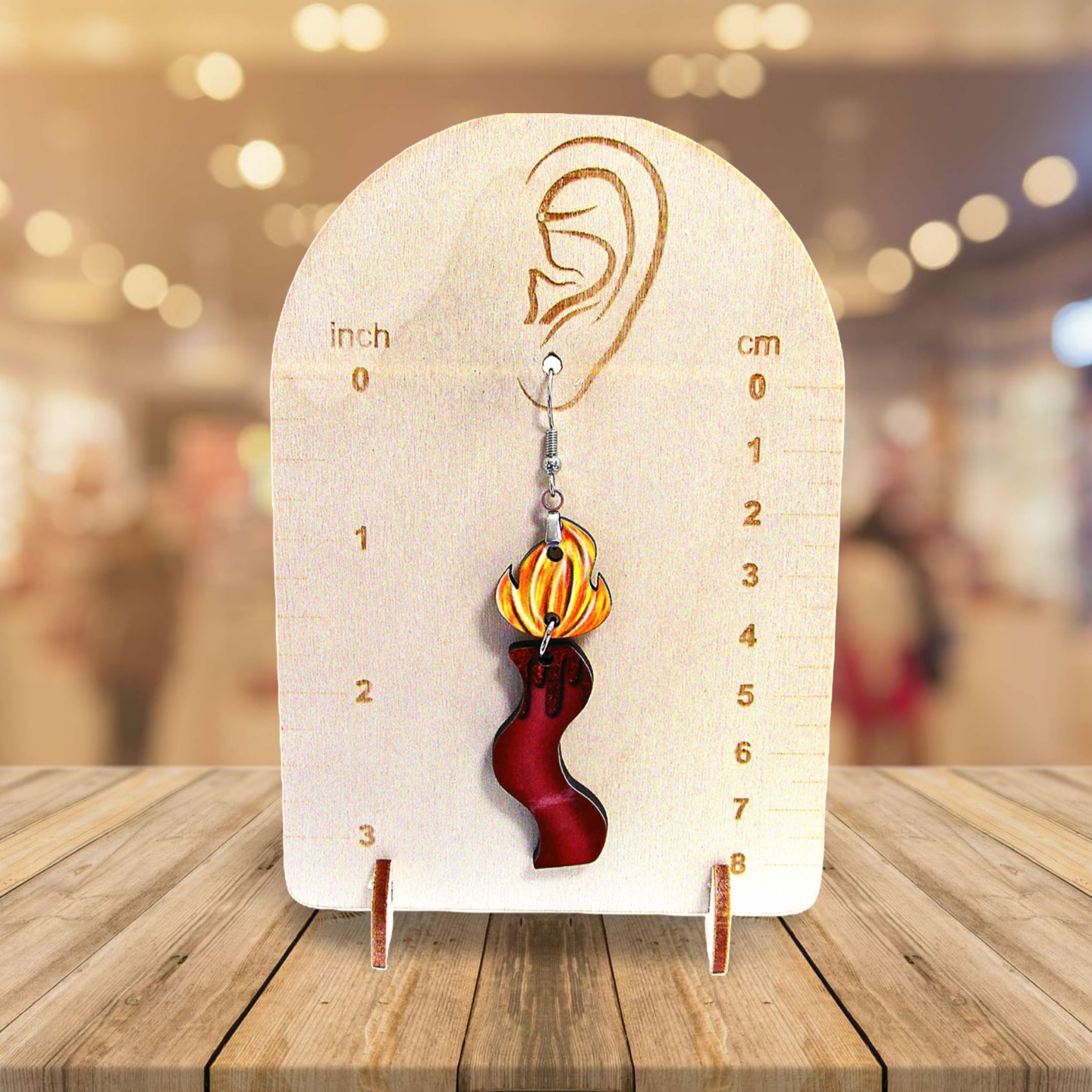Wavy Candle Shaped Sublimated Earrings