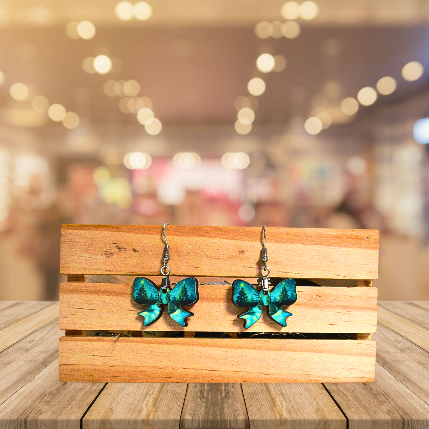 Bow Shaped Sublimated Earrings 1 inch