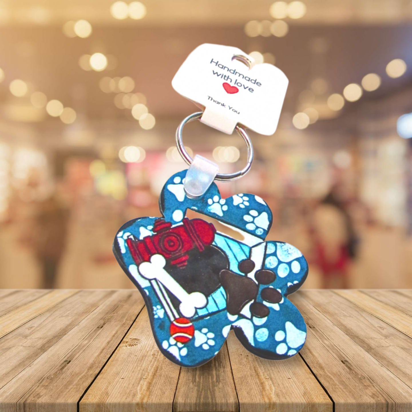 Paw Print Shaped Sublimated Keychain MDF