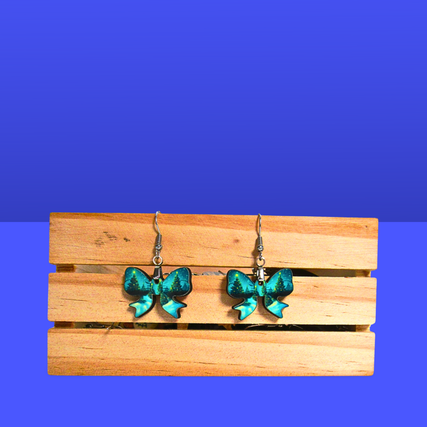 Bow Shaped Sublimated Earrings 1 inch