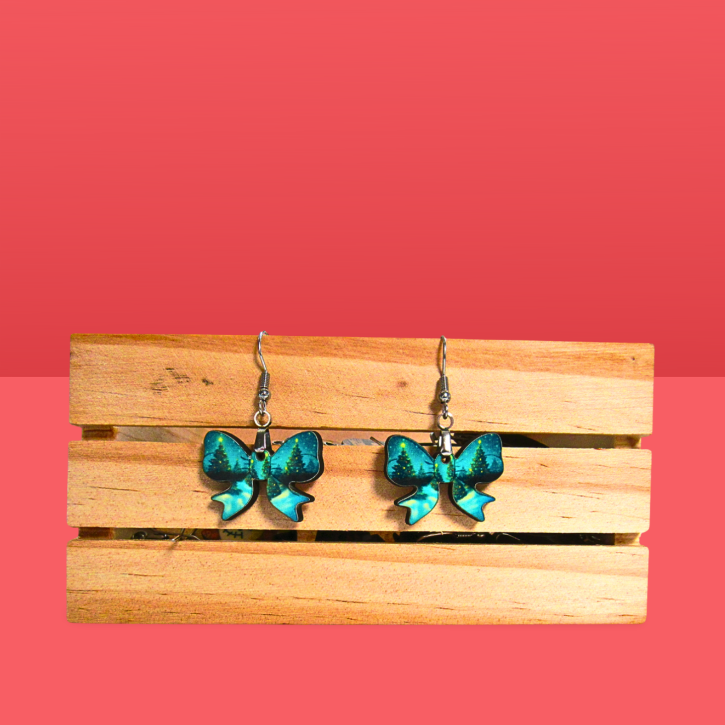 Bow Shaped Sublimated Earrings 1 inch