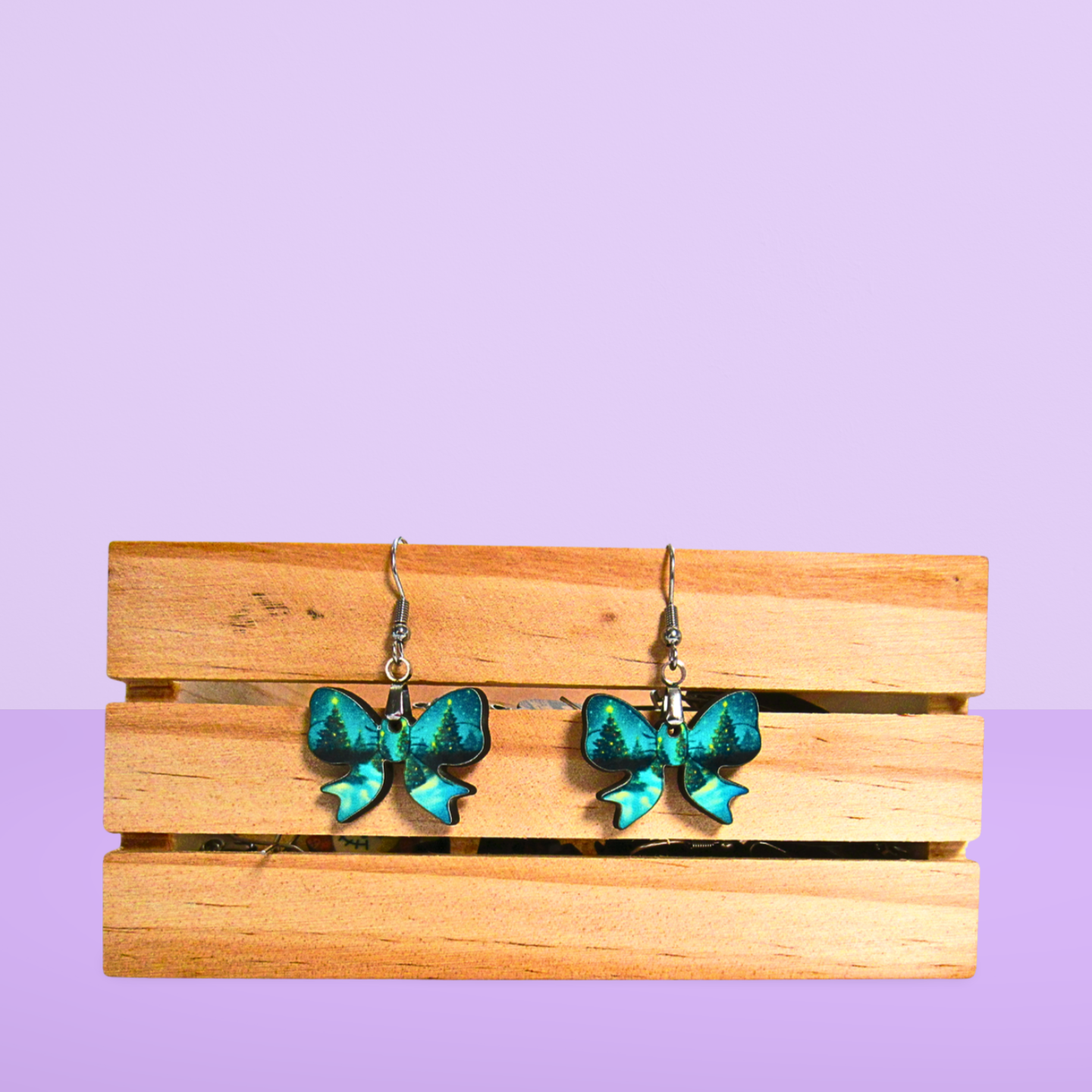 Bow Shaped Sublimated Earrings 1 inch