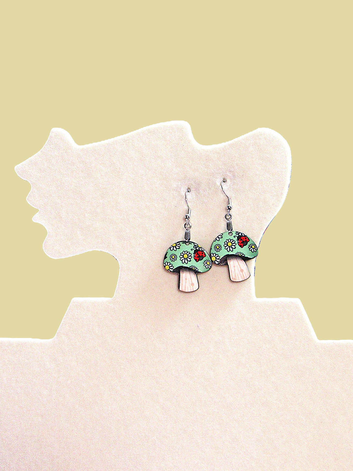 Mushroom Shaped Sublimated Earrings 1 inch