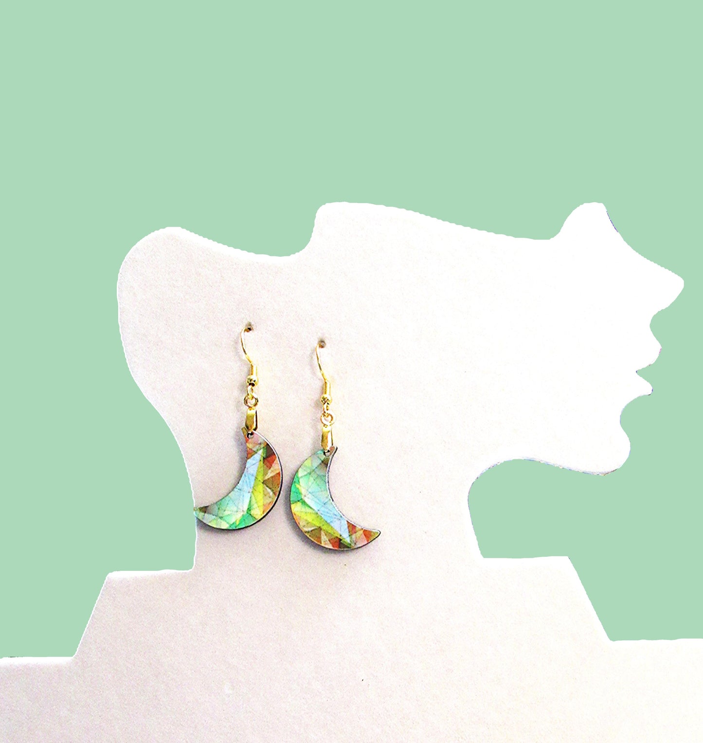 Moon Shaped Sublimated Earrings 1 inch