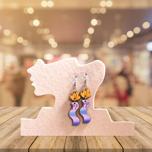 Wavy Candle Shaped Sublimated Earrings