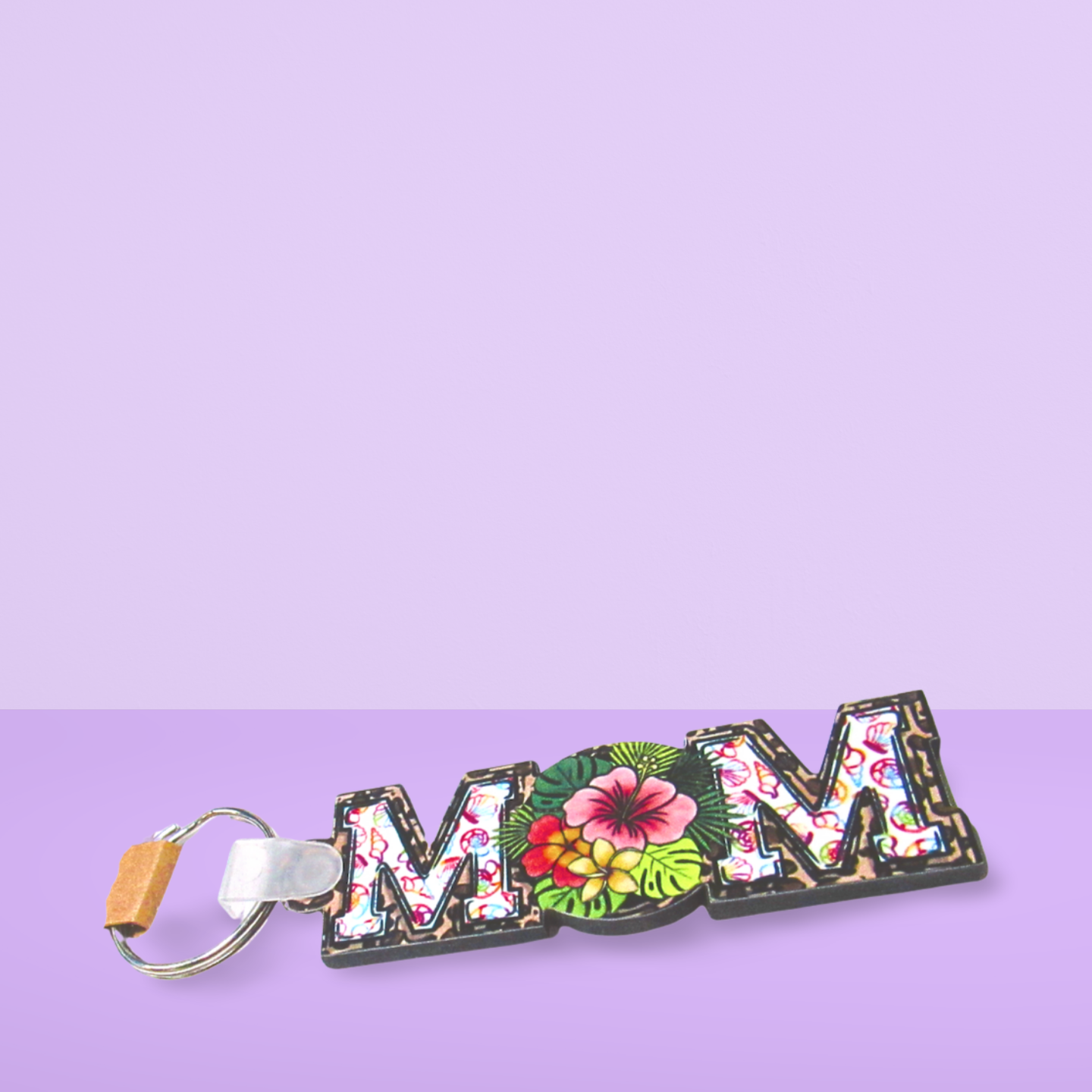 Horizontal Shaped MOM themed Sublimated Keychain MDF