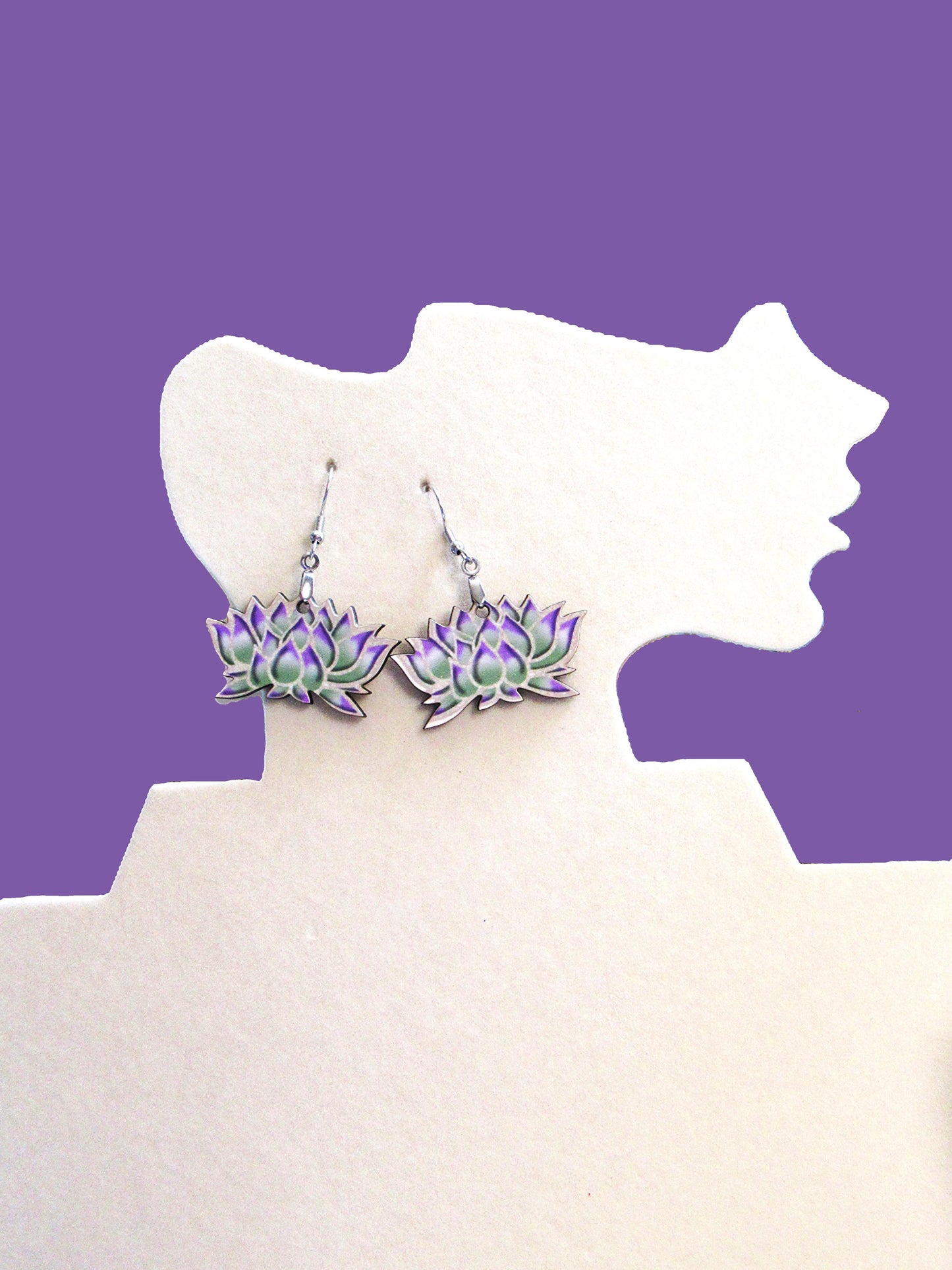 Lotus Shaped Sublimated Earring