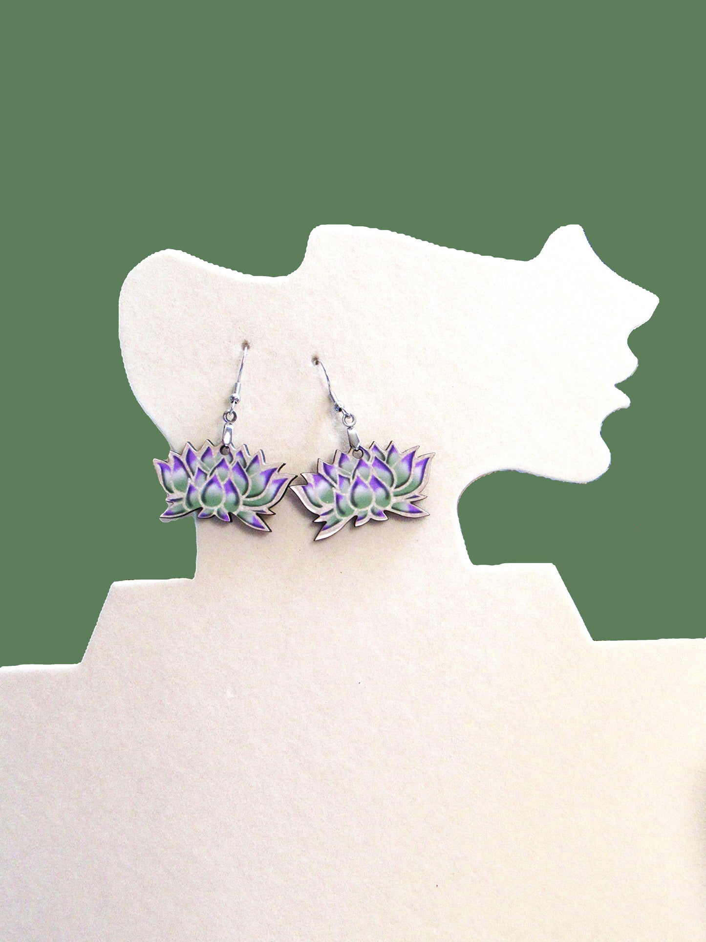 Lotus Shaped Sublimated Earring