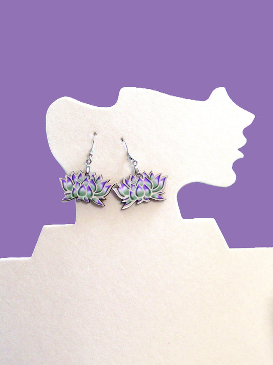 Lotus Shaped Sublimated Earring