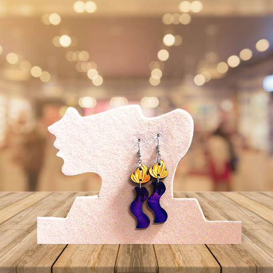 Wavy Candle Shaped Sublimated Earrings