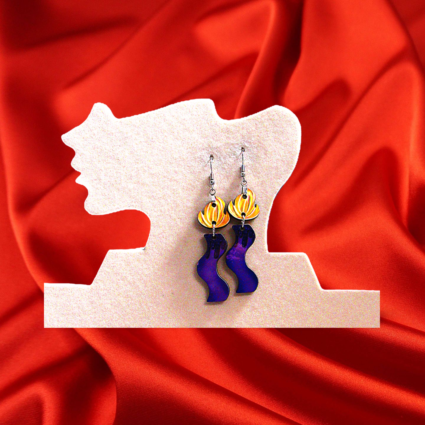 Wavy Candle Shaped Sublimated Earrings
