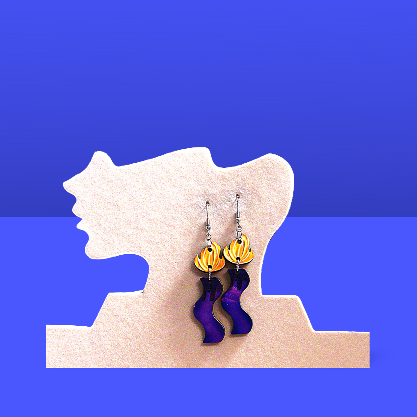Wavy Candle Shaped Sublimated Earrings