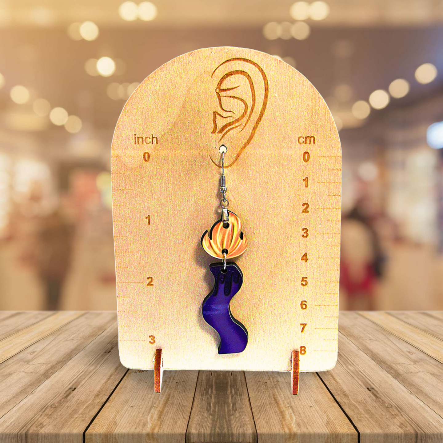 Wavy Candle Shaped Sublimated Earrings