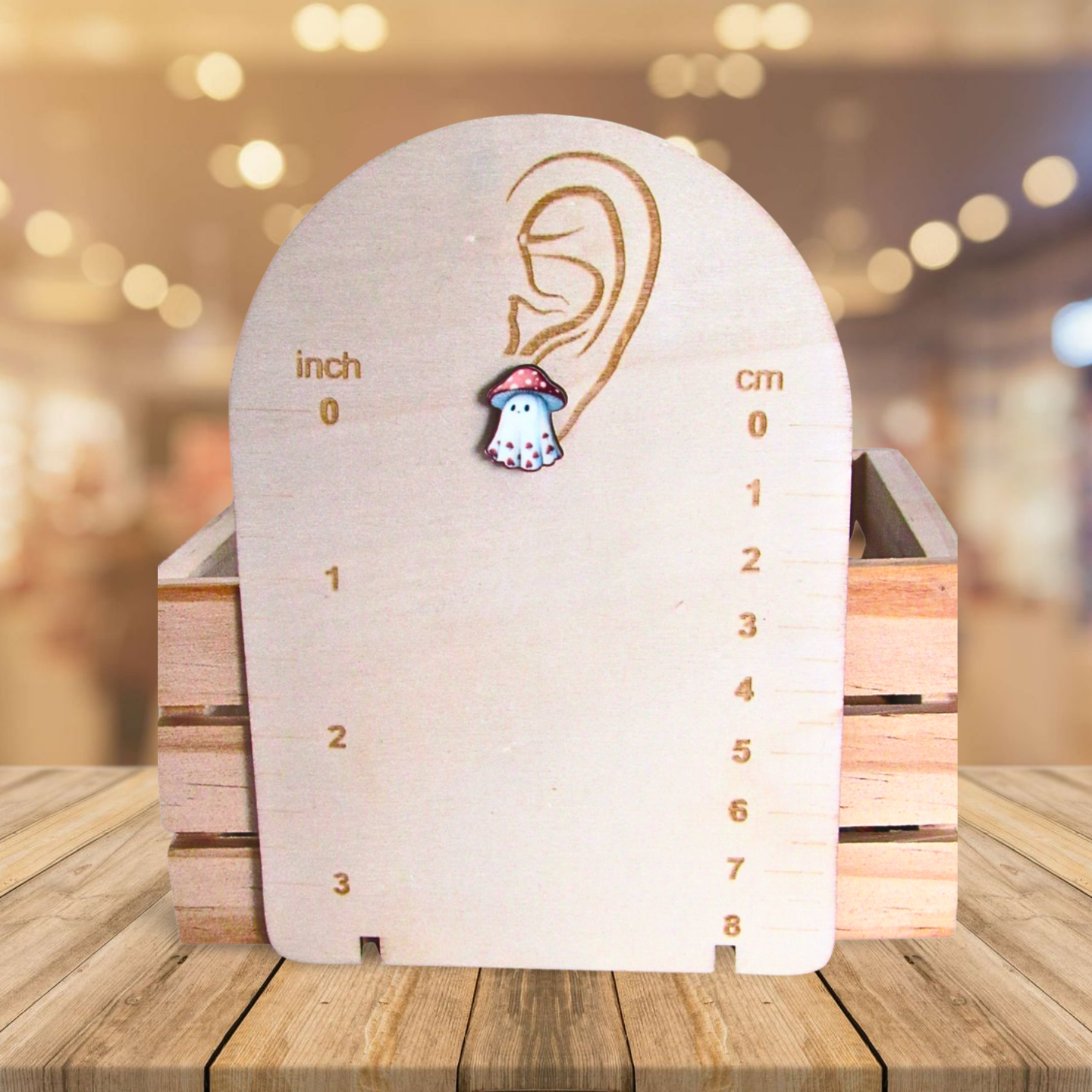 Mushroom Ghost Shaped Sublimated Stud Earrings