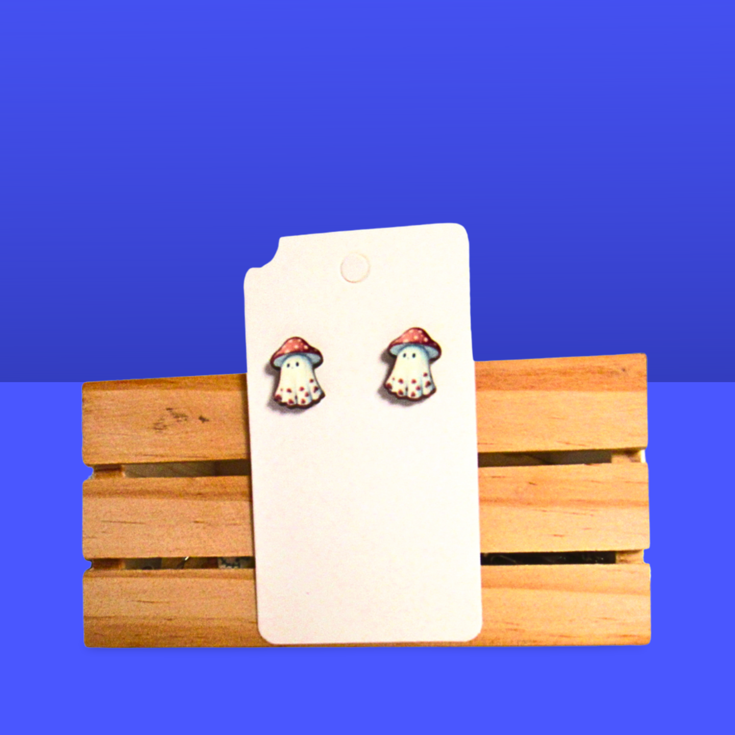 Mushroom Ghost Shaped Sublimated Stud Earrings