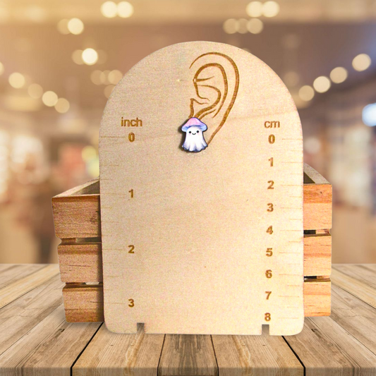 Mushroom Ghost Shaped Sublimated Stud Earrings