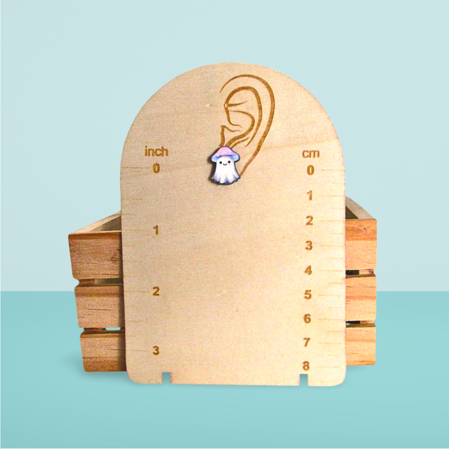 Mushroom Ghost Shaped Sublimated Stud Earrings