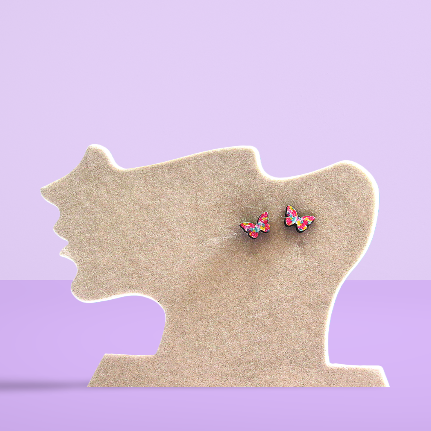 Open Butterfly Shaped Sublimated Stud Earrings