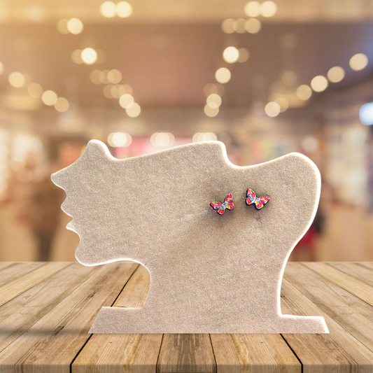 Open Butterfly Shaped Sublimated Stud Earrings