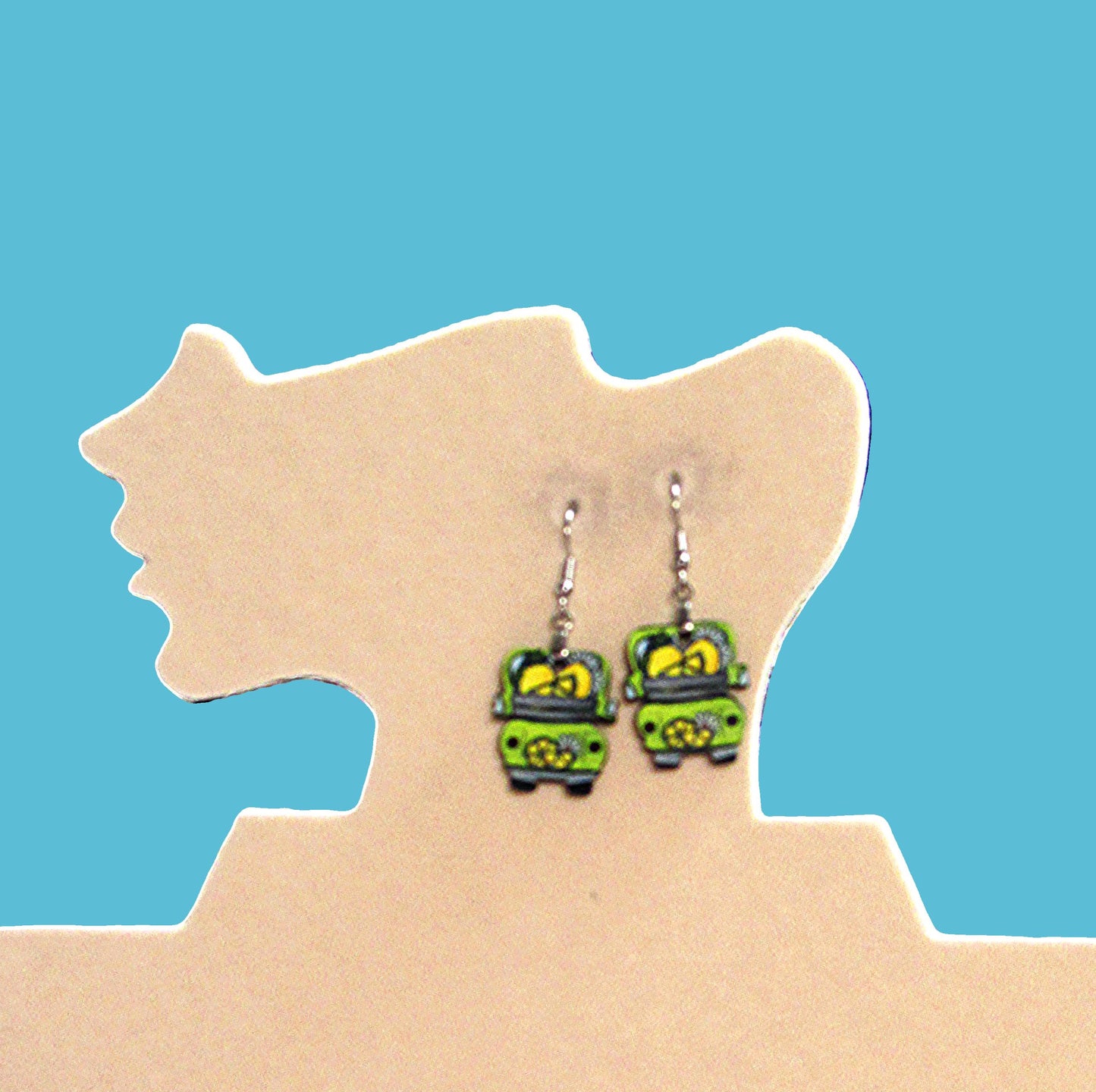 Truck Shaped Sublimated Earring 1 inch