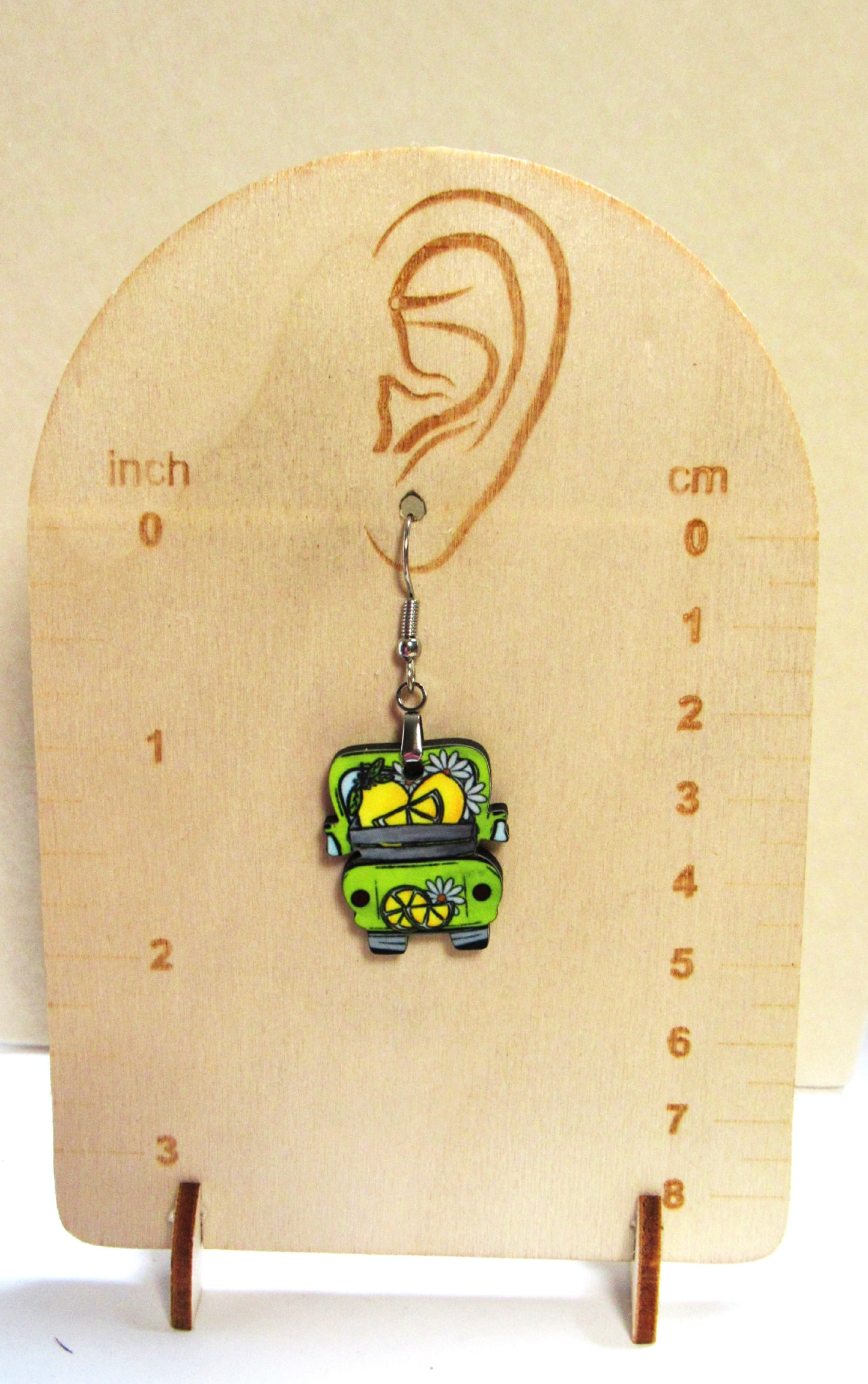 Truck Shaped Sublimated Earring 1 inch