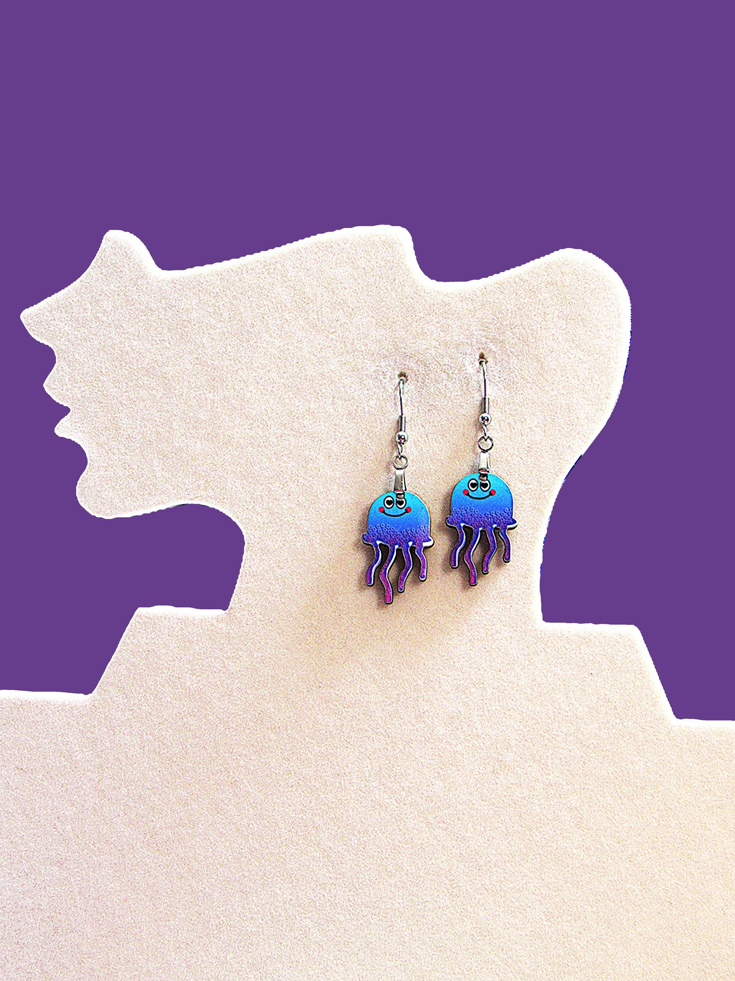 Jellyfish shaped Sublimated Earrings 1 inch