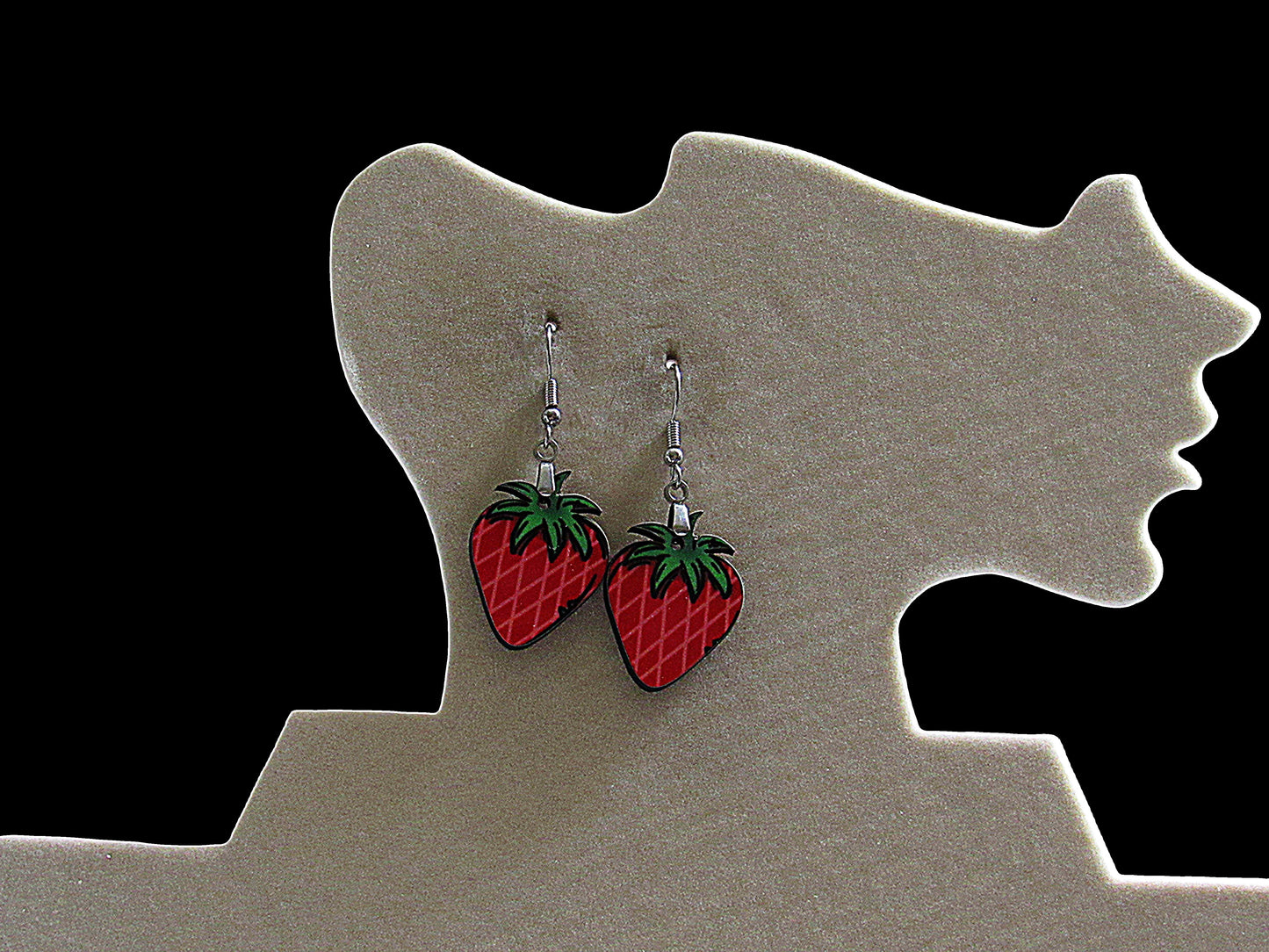 Strawberry Shaped Sublimated Earrings 1 inch