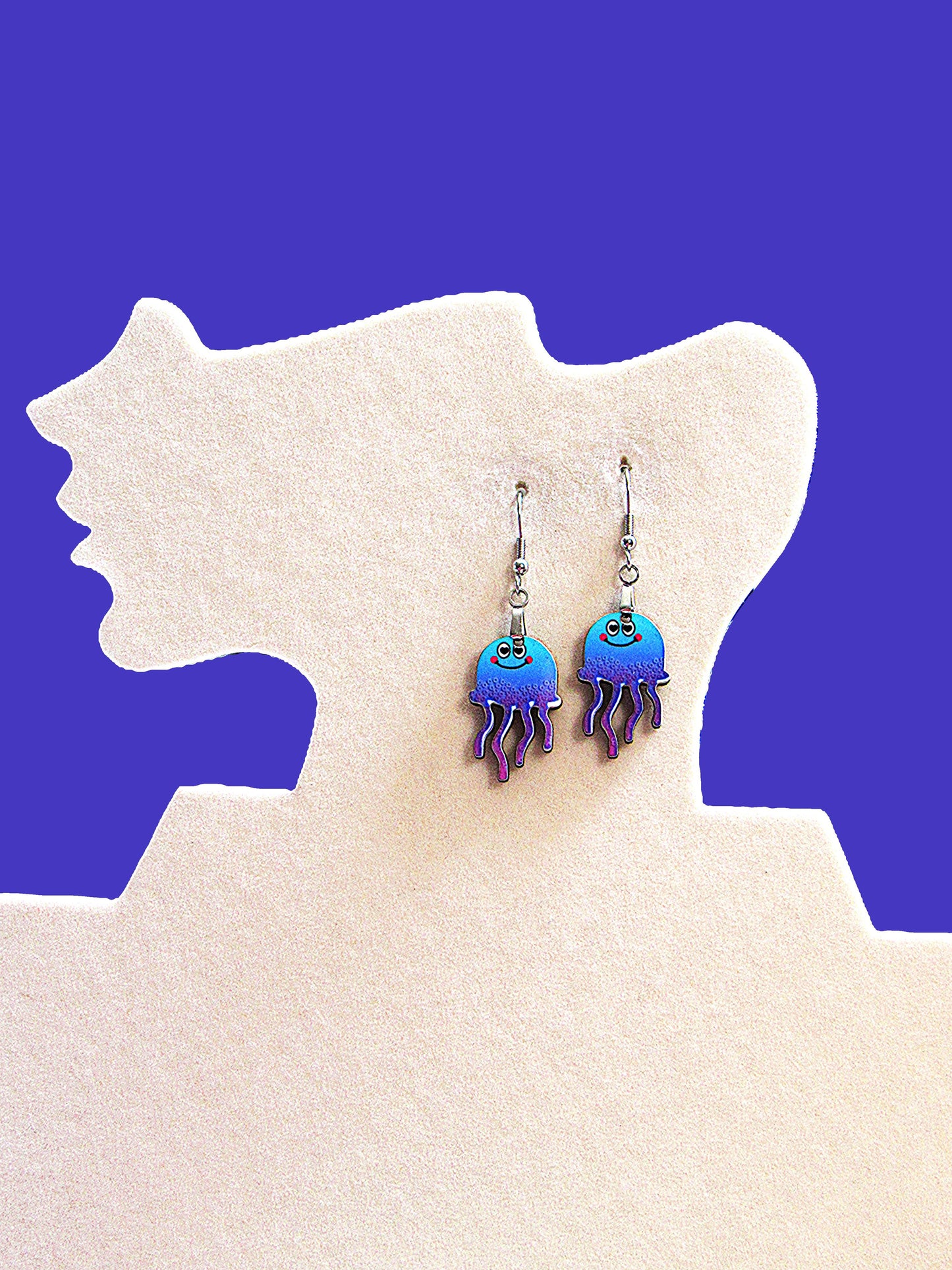 Jellyfish shaped Sublimated Earrings 1 inch