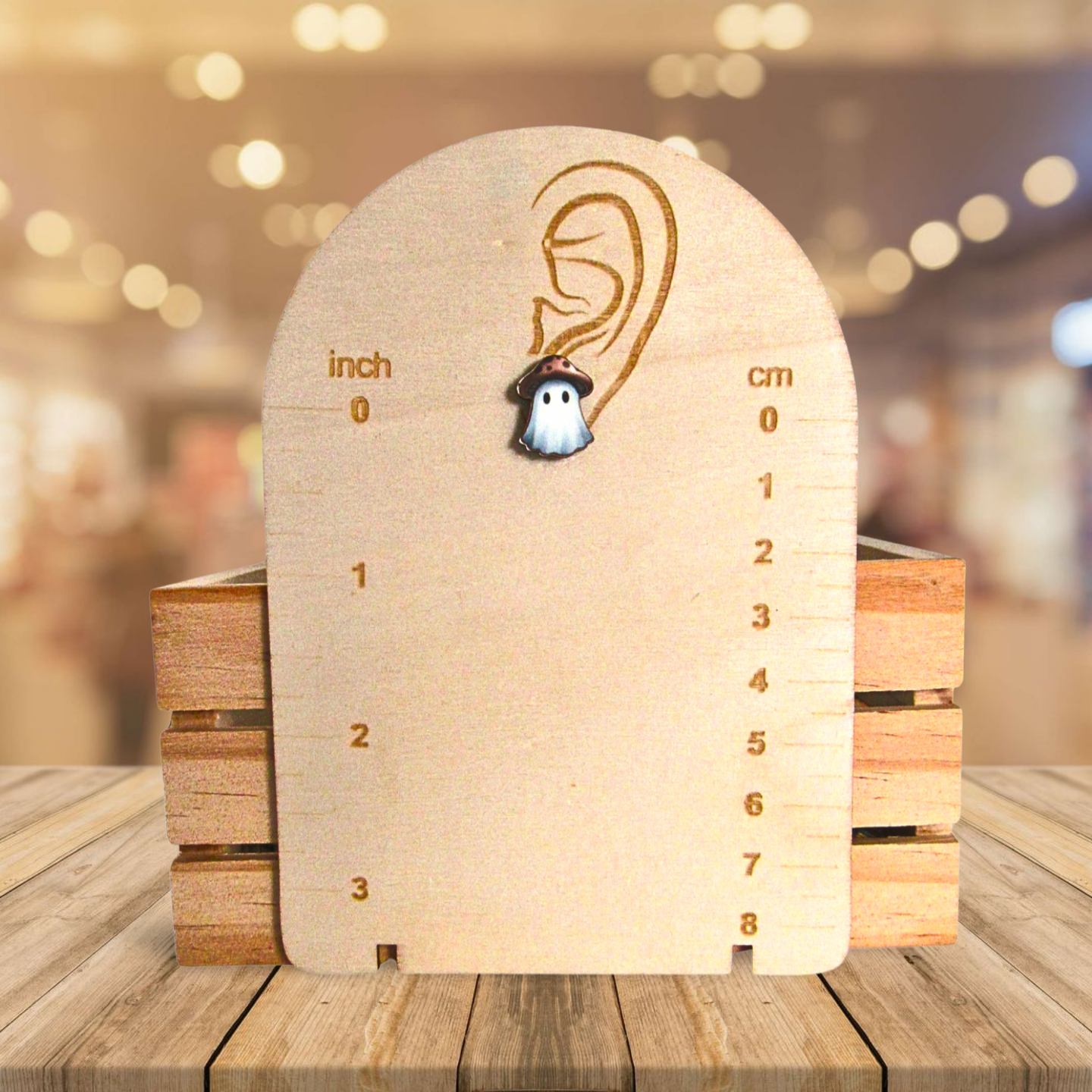 Mushroom Ghost Shaped Sublimated Stud Earrings