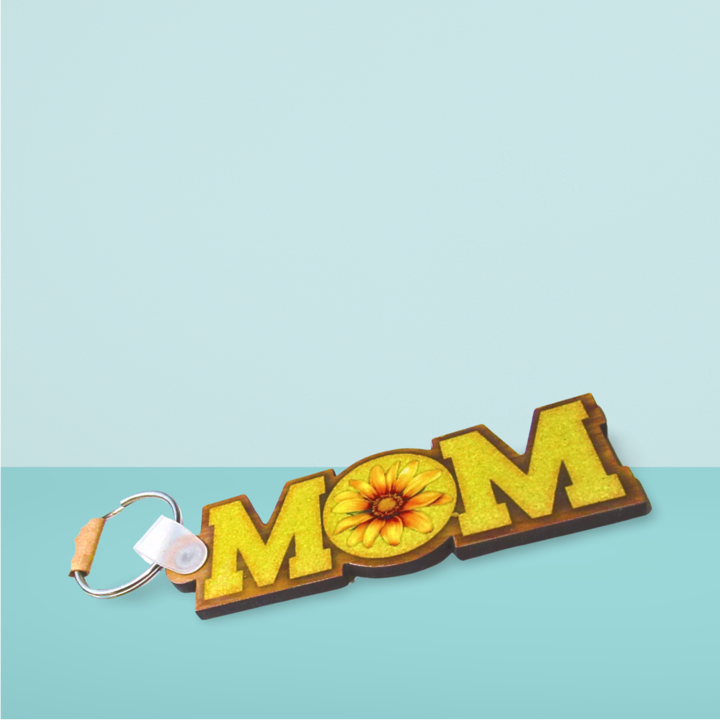 Horizontal Shaped MOM themed Sublimated Keychain MDF