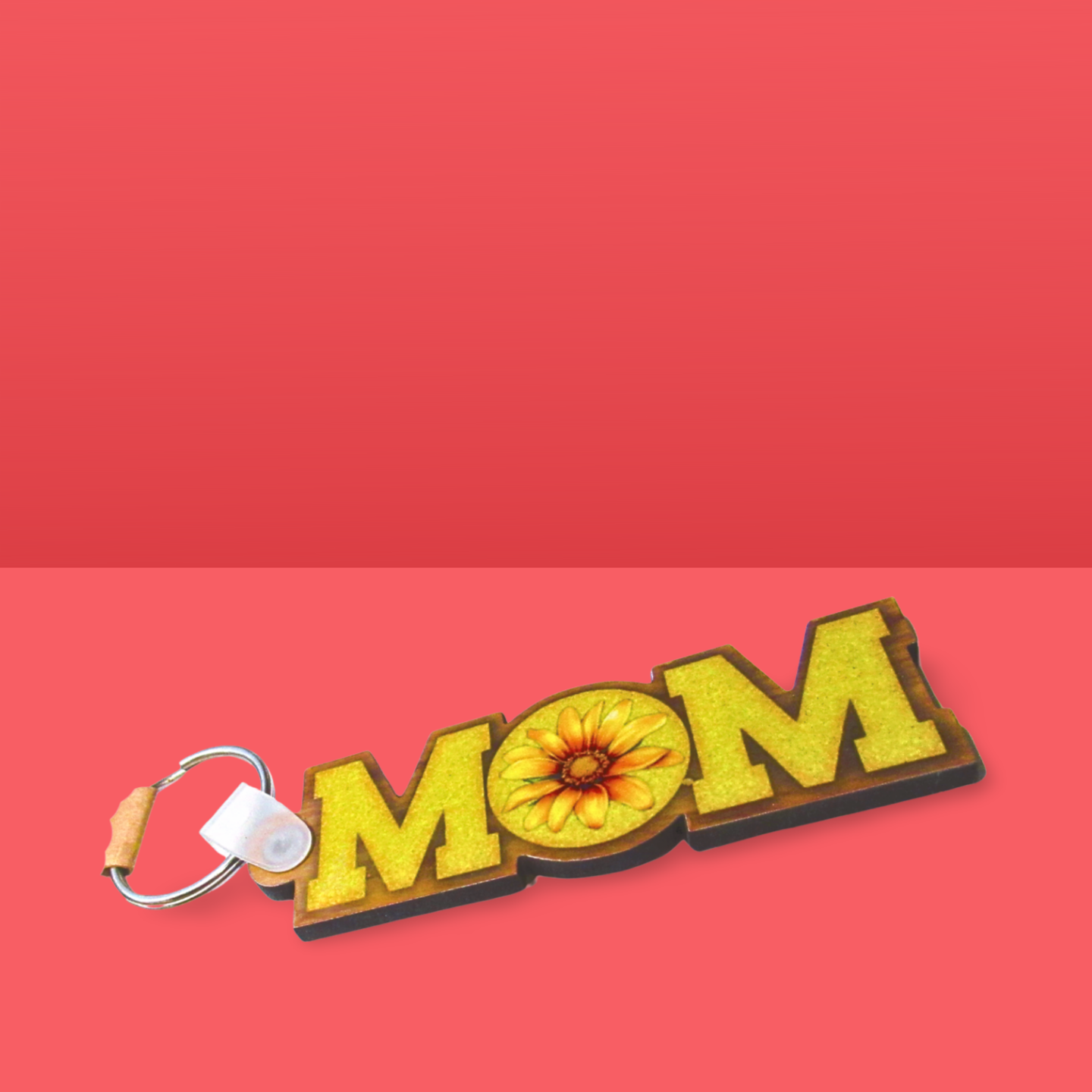 Horizontal Shaped MOM themed Sublimated Keychain MDF