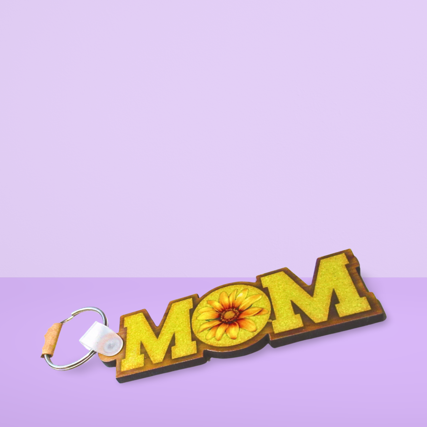 Horizontal Shaped MOM themed Sublimated Keychain MDF