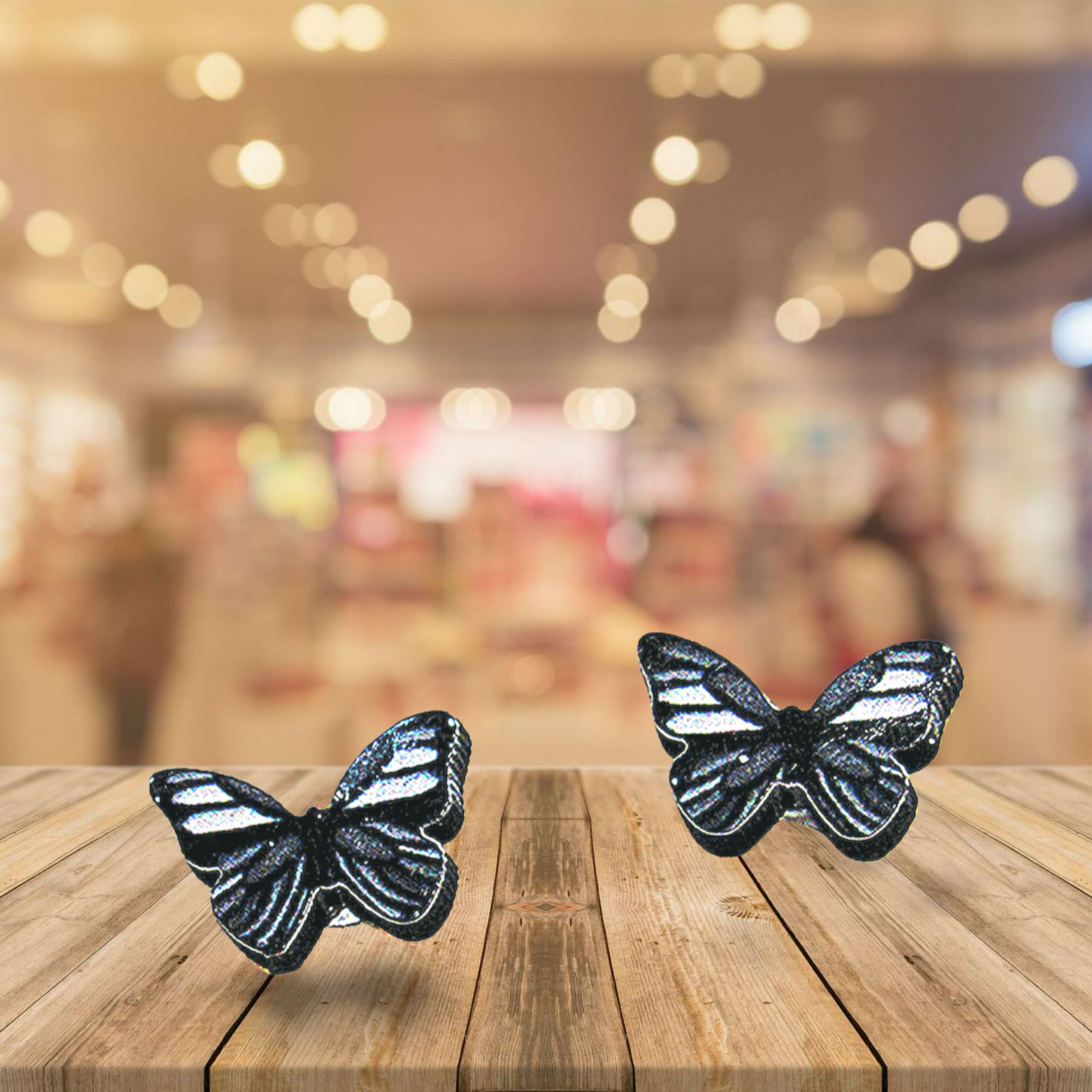 Open Butterfly Shaped Sublimated Stud Earrings