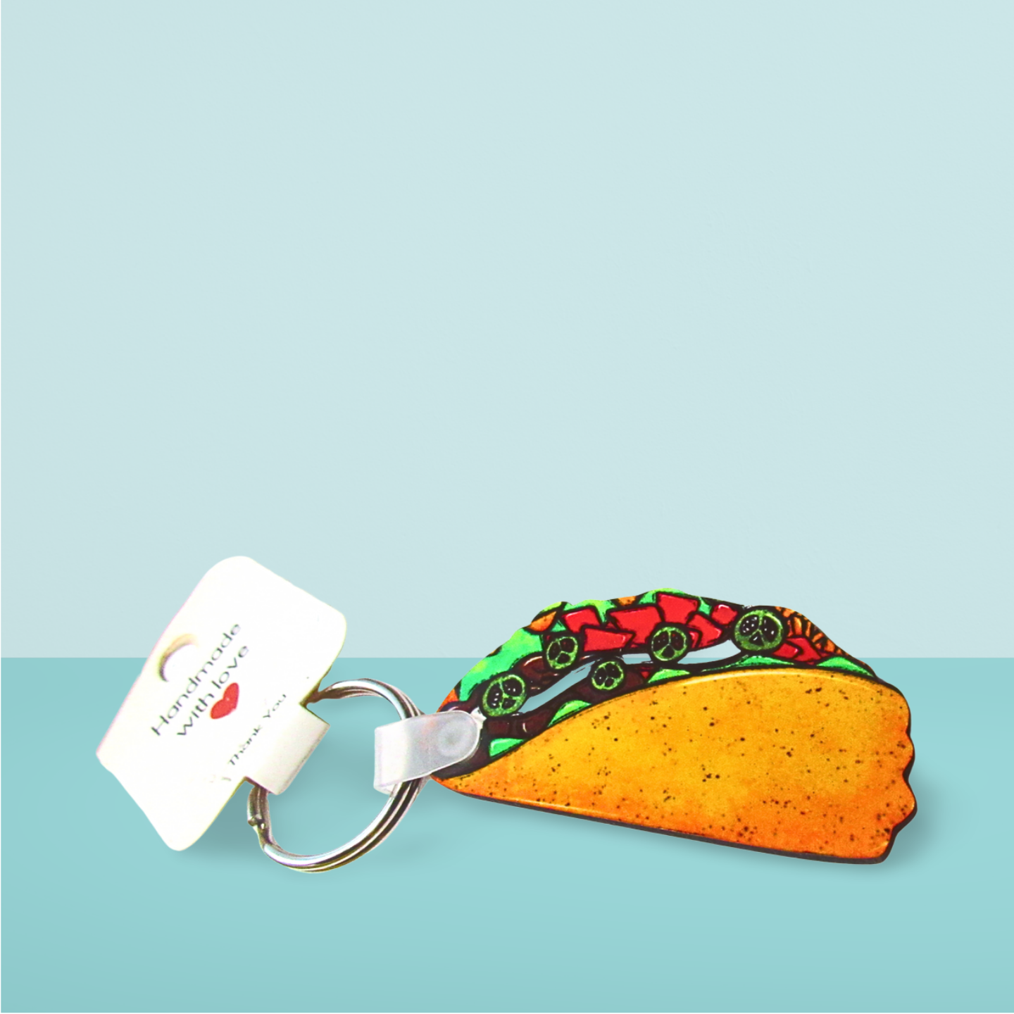 Taco Shaped  Sublimated Keychain