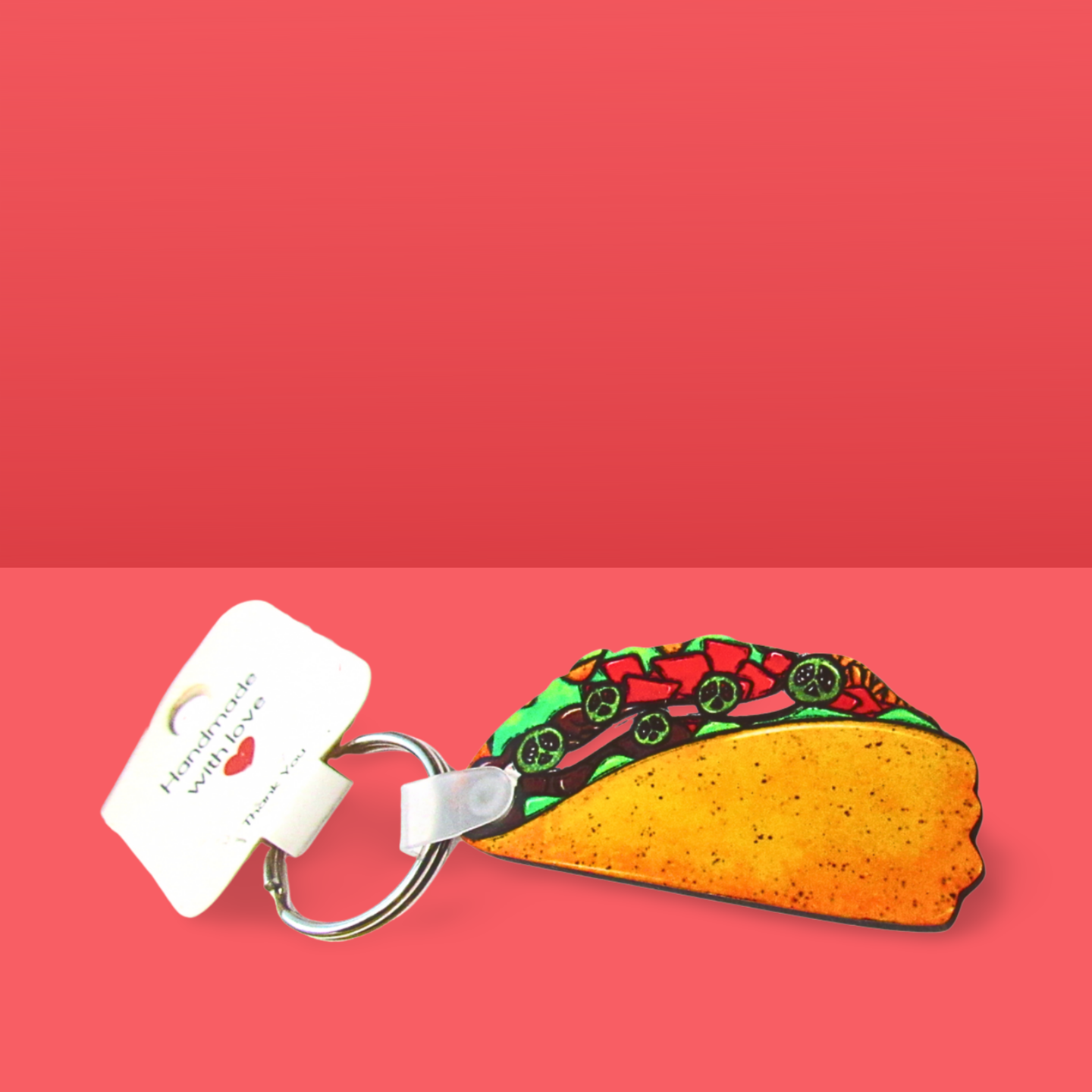 Taco Shaped  Sublimated Keychain