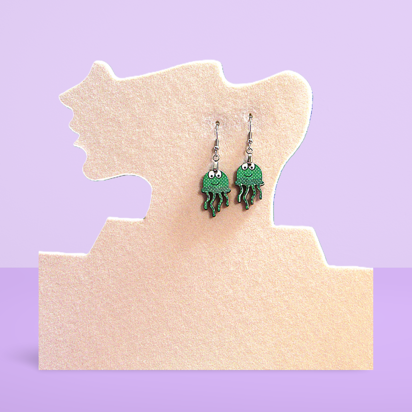 Jellyfish shaped Sublimated Earrings 1 inch