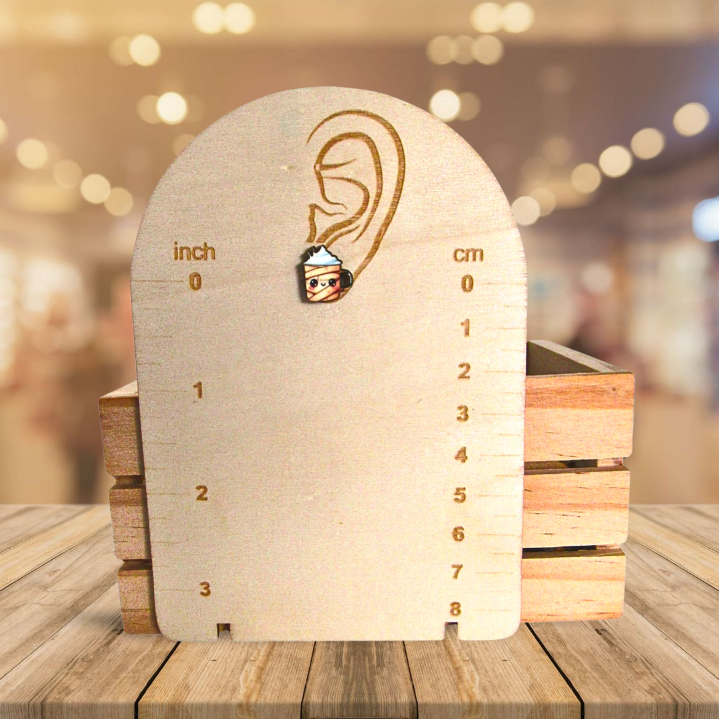 Latte Mug Shaped Sublimated Stud Earrings