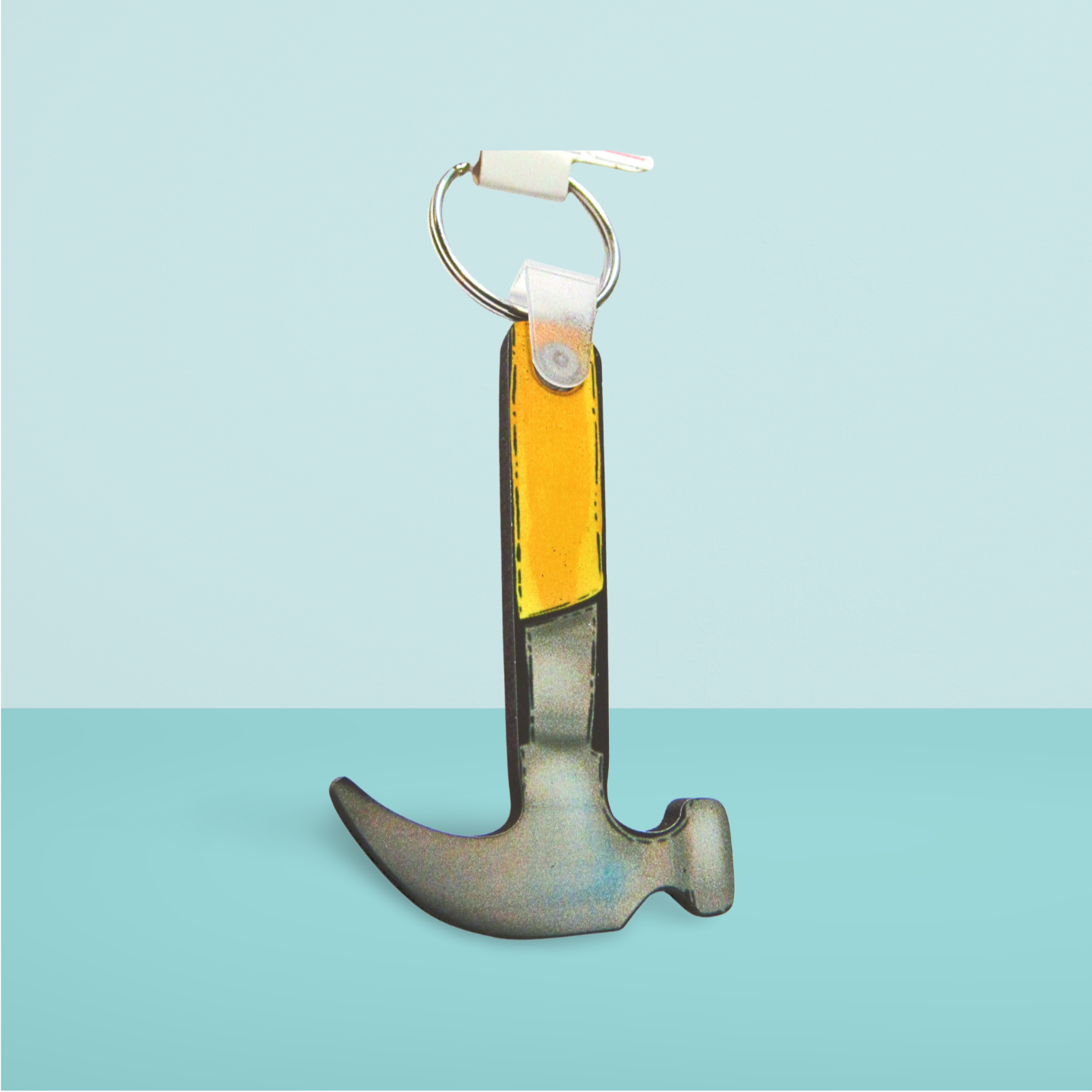 Hammer Shaped Sublimated Keychain
