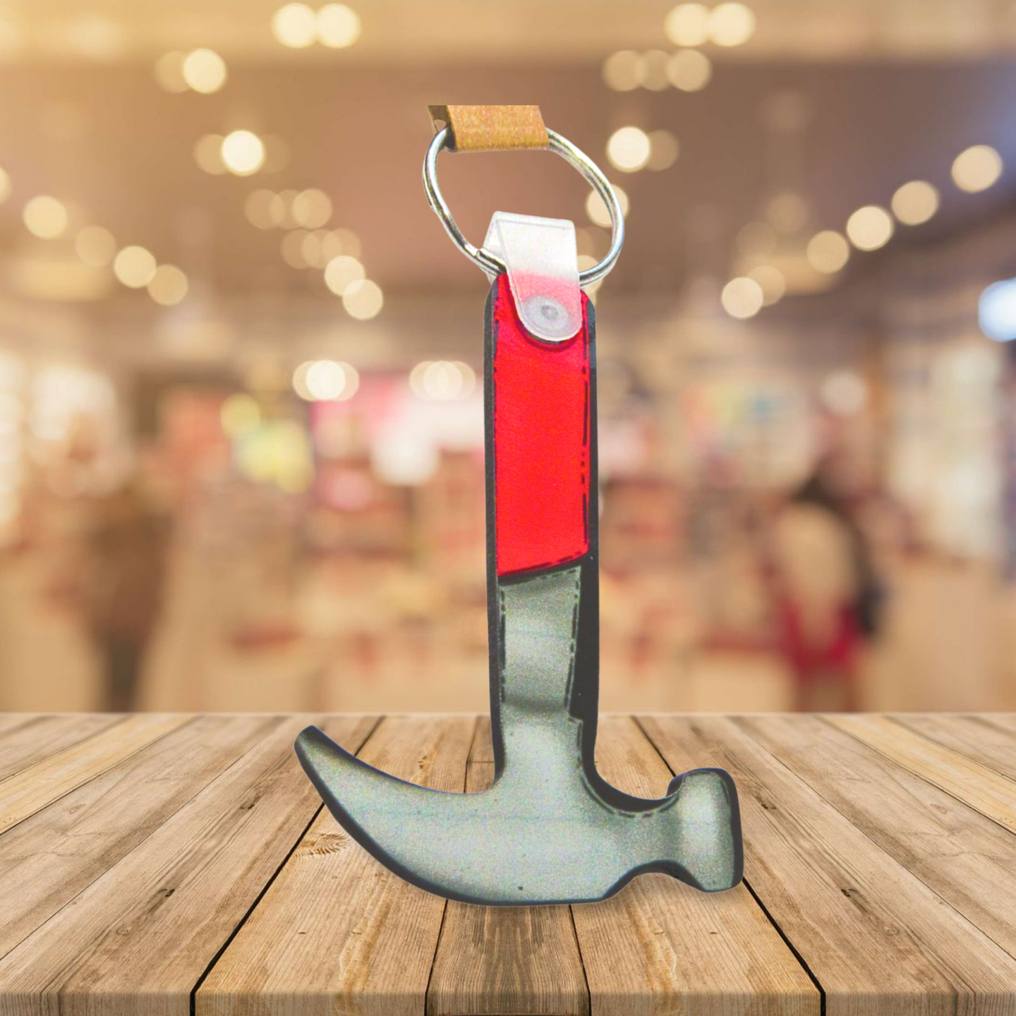Hammer Shaped Sublimated Keychain