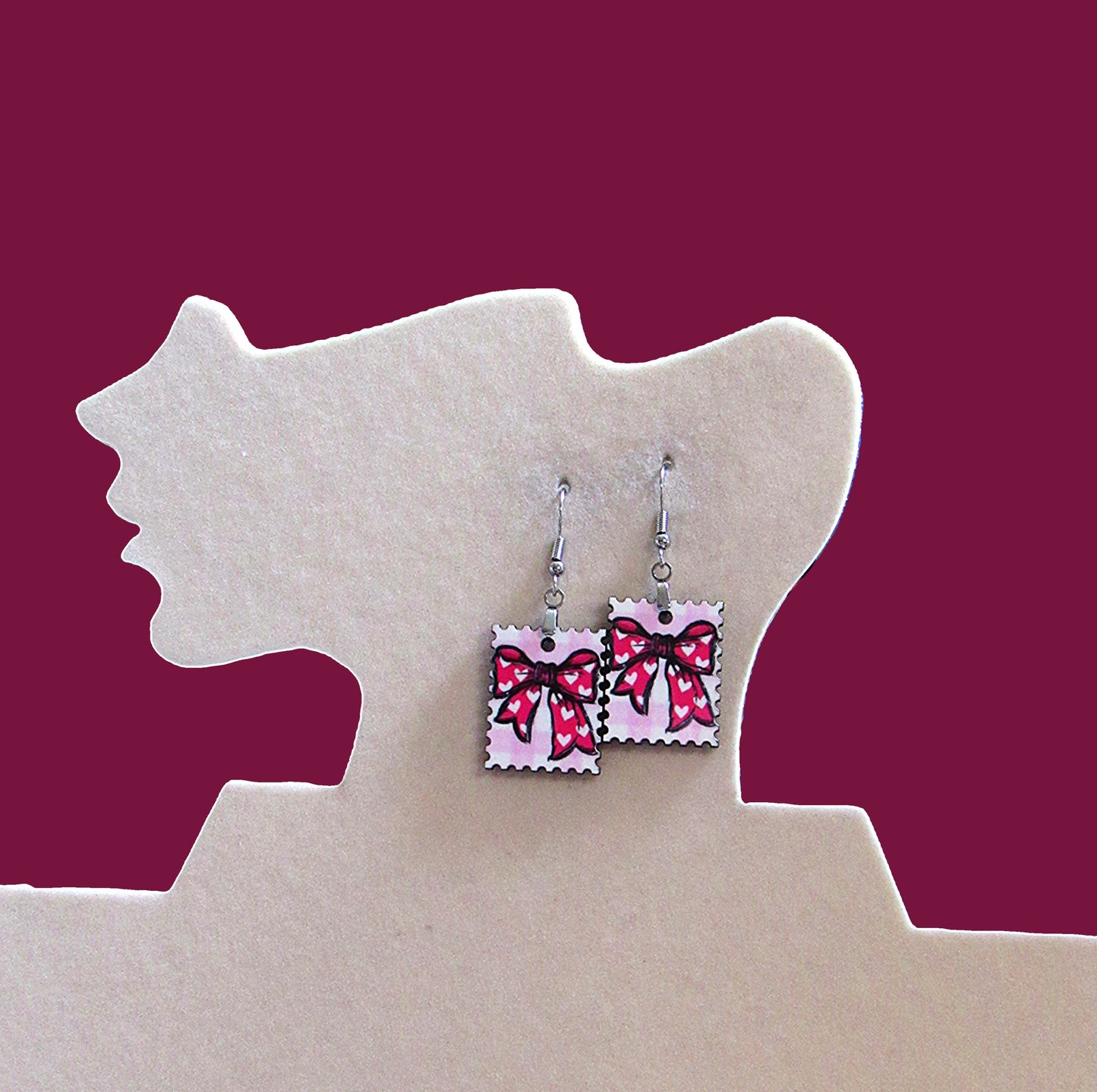 Stamp Shaped Sublimated Earrings 1 inch