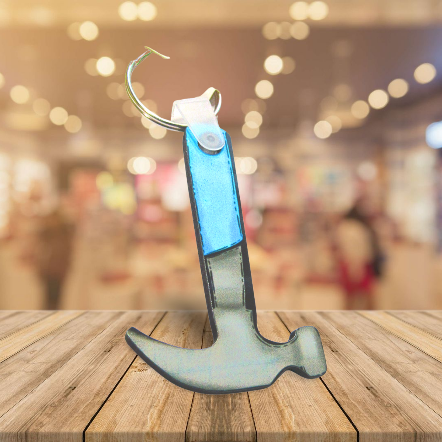 Hammer Shaped Sublimated Keychain