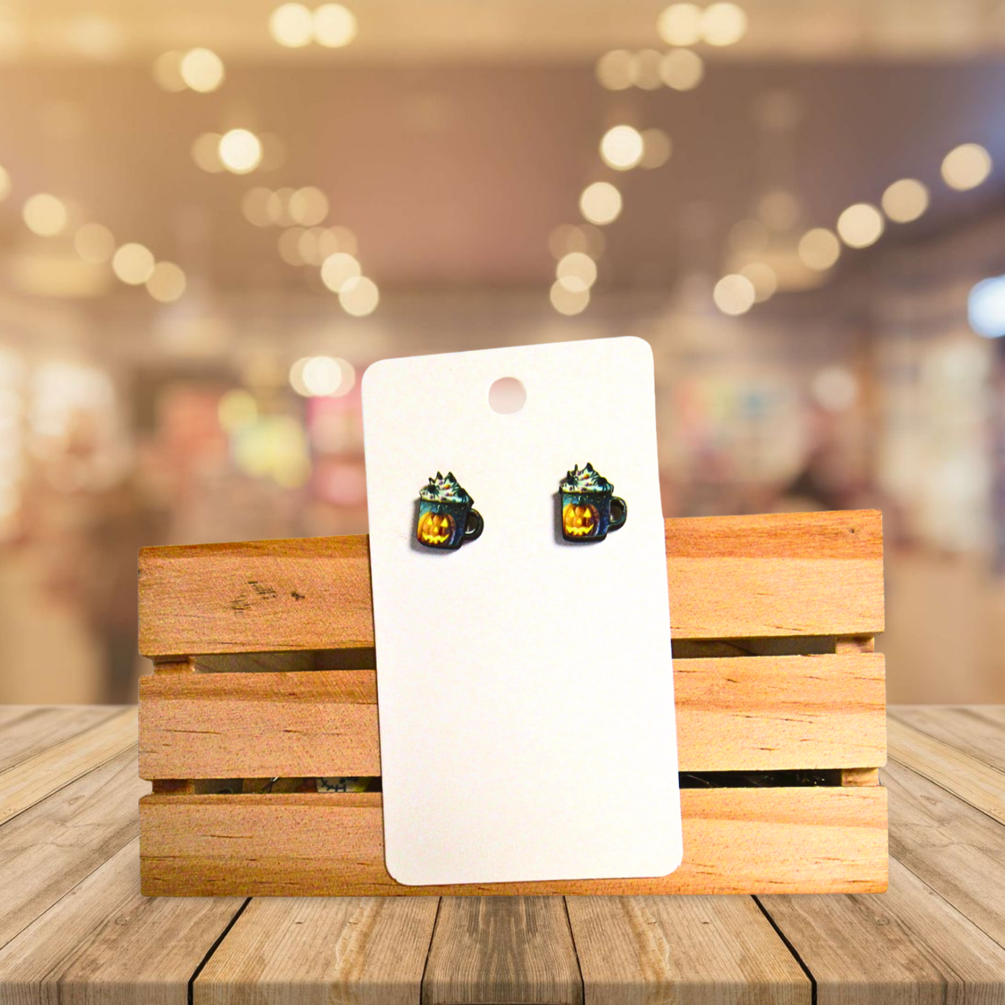 Latte Mug Shaped Sublimated Stud Earrings