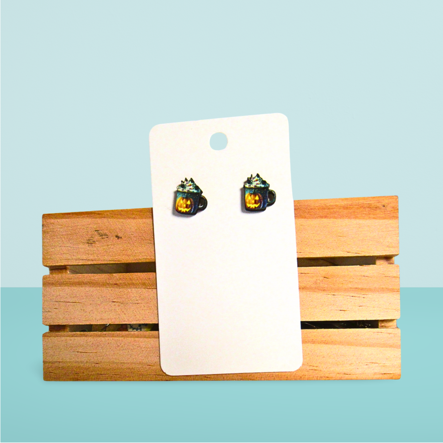 Latte Mug Shaped Sublimated Stud Earrings