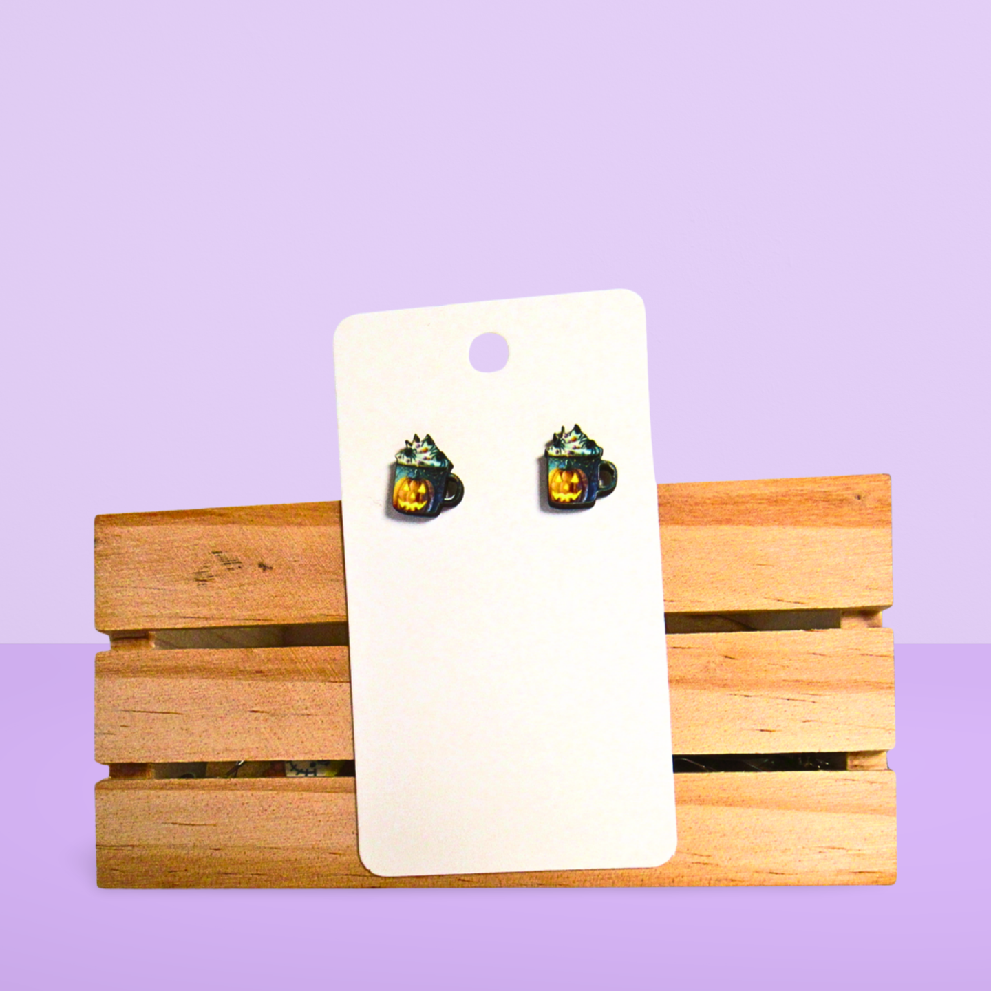 Latte Mug Shaped Sublimated Stud Earrings