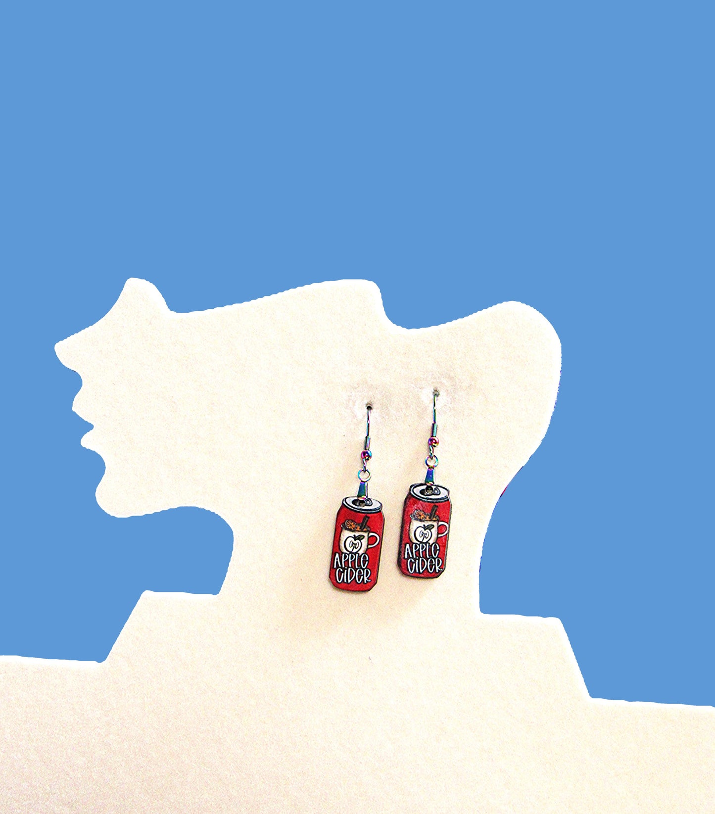 Soda Can Shaped Sublimated Earrings 1 inch