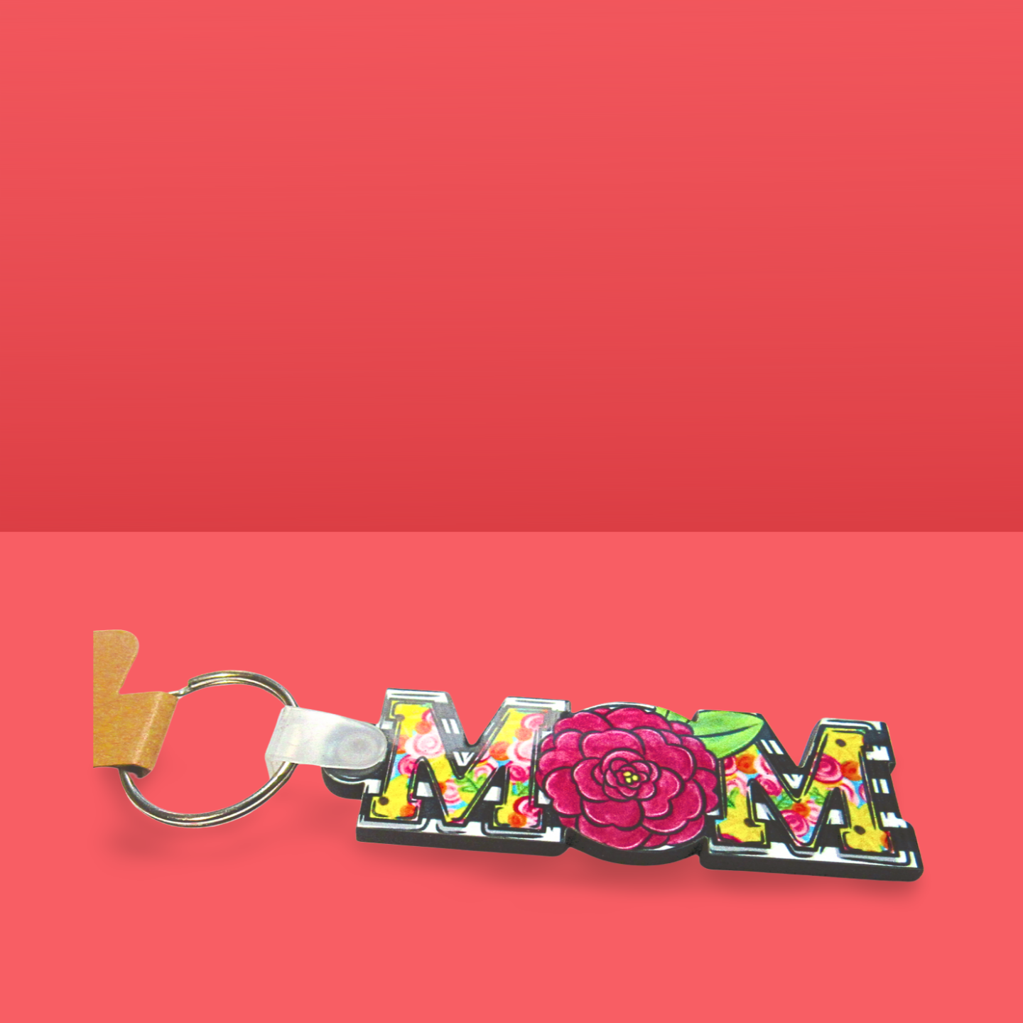 Horizontal Shaped MOM themed Sublimated Keychain MDF