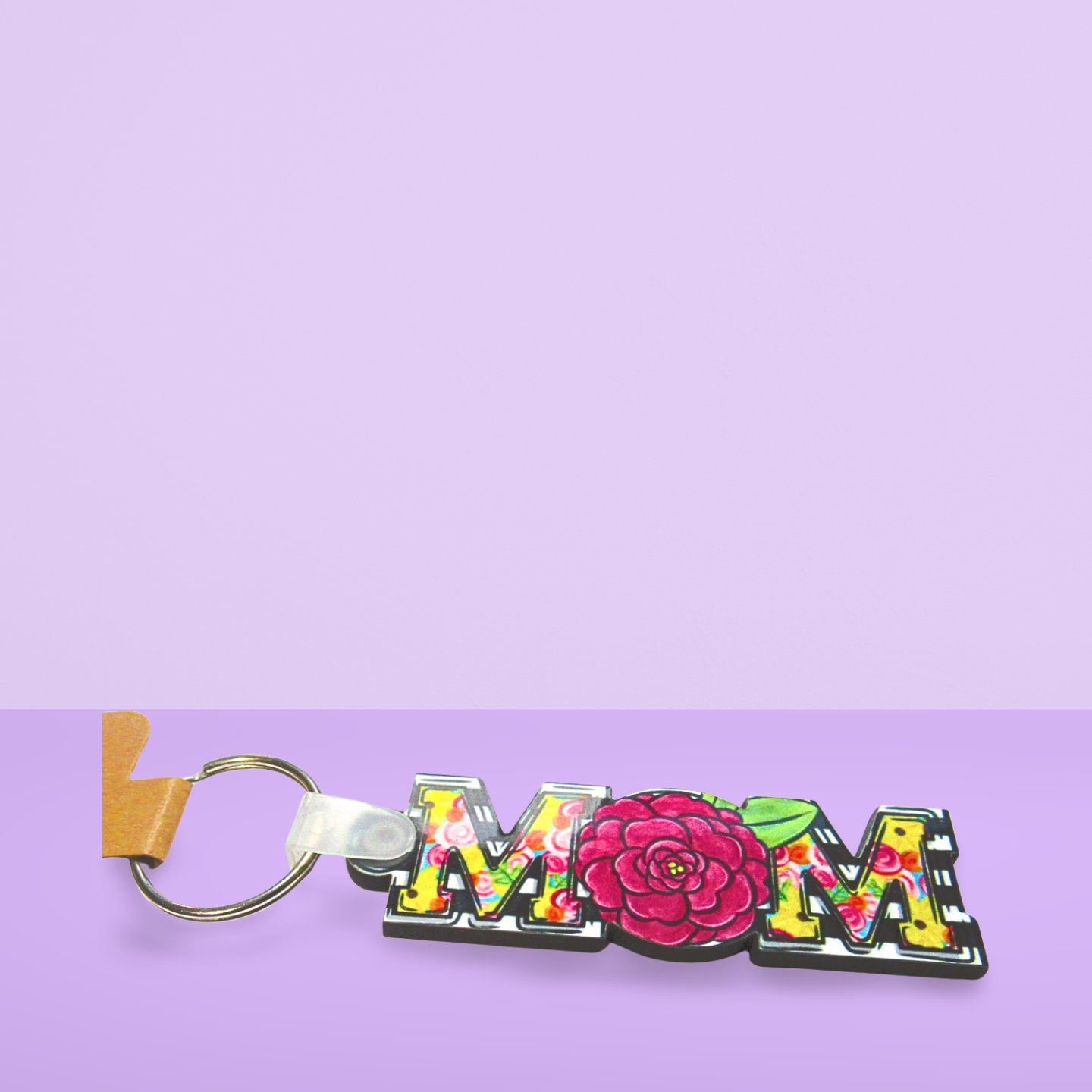 Horizontal Shaped MOM themed Sublimated Keychain MDF